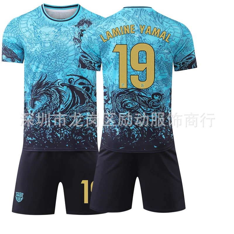 FC Barcelona blue football jersey in retro sports style - Image 27