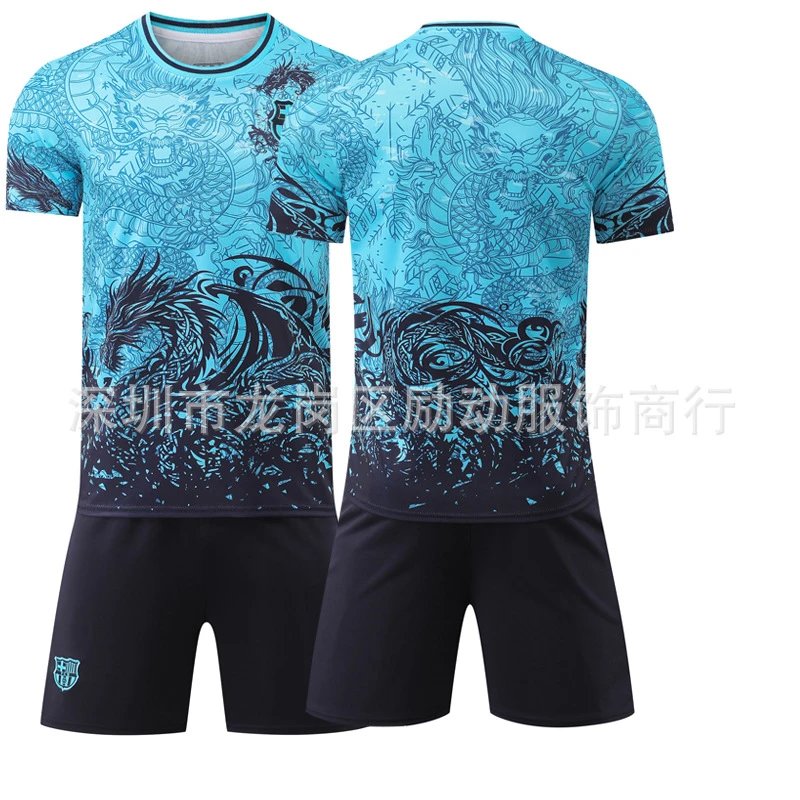 FC Barcelona blue football jersey in retro sports style - Image 29