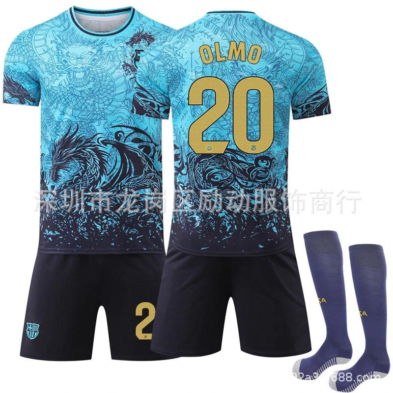 FC Barcelona blue football jersey in retro sports style - Image 9