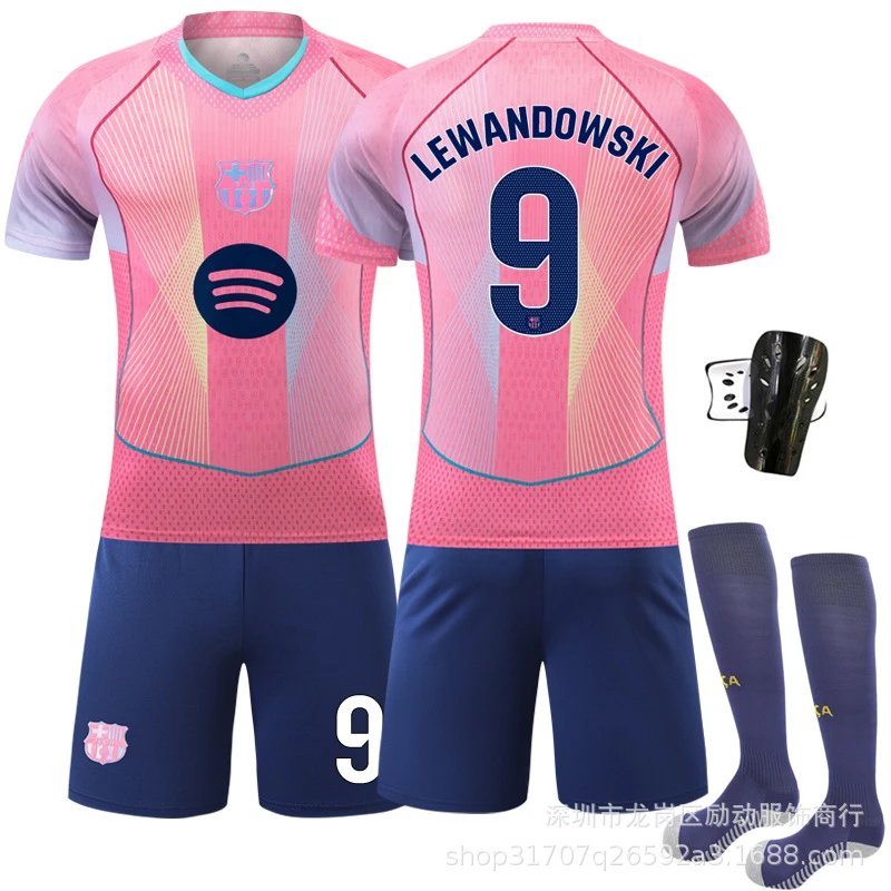 FC Barcelona pink football jersey in retro sports style - Image 13