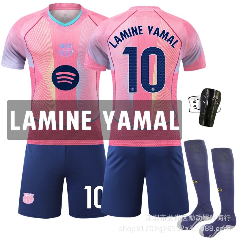 FC Barcelona pink football jersey in retro sports style - Image 14
