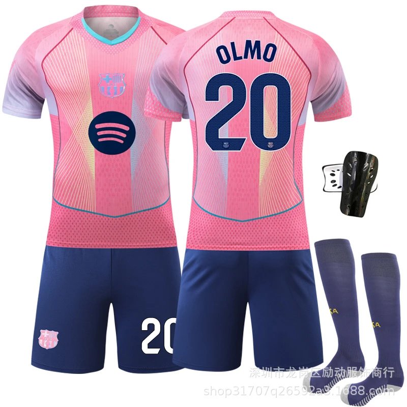 FC Barcelona pink football jersey in retro sports style - Image 17