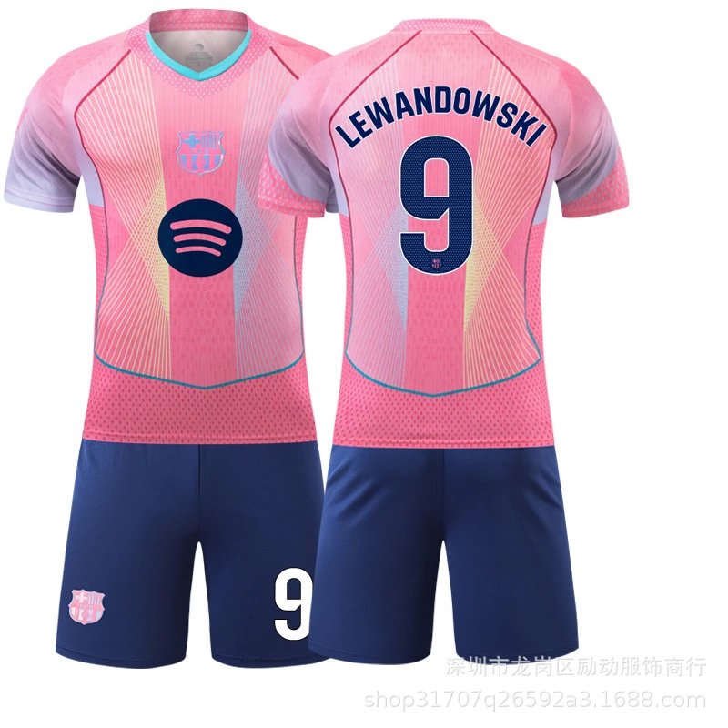 FC Barcelona pink football jersey in retro sports style - Image 21