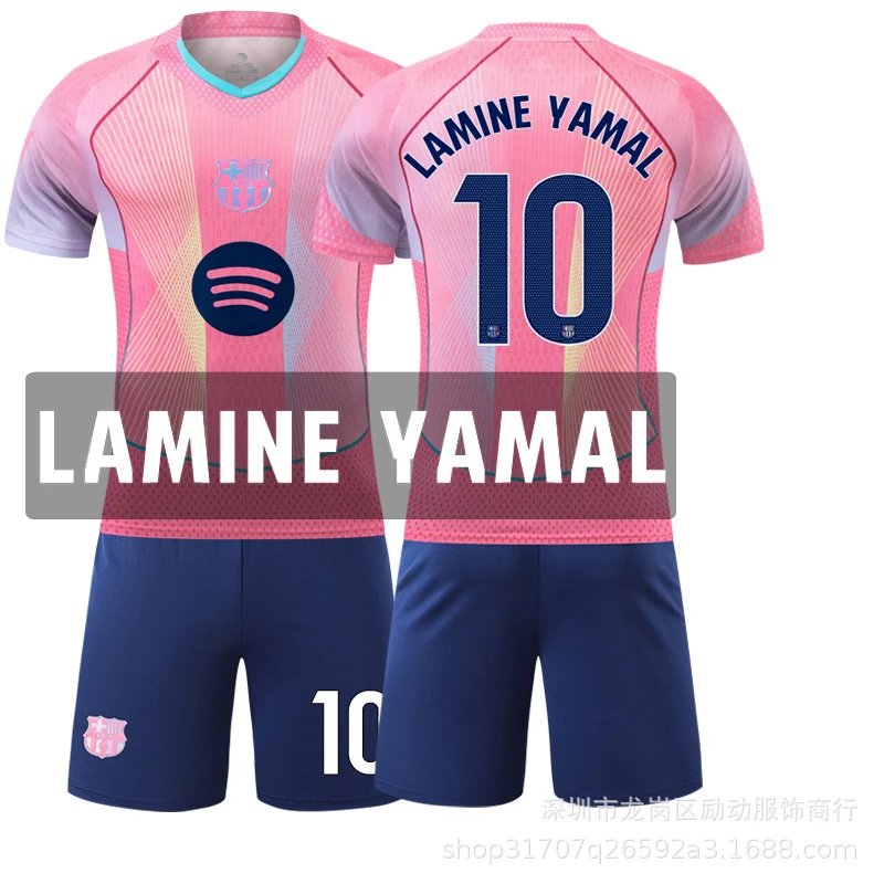 FC Barcelona pink football jersey in retro sports style - Image 22