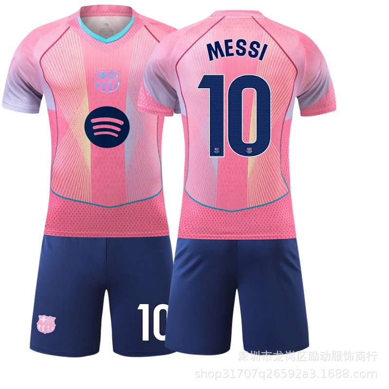 FC Barcelona pink football jersey in retro sports style - Image 23