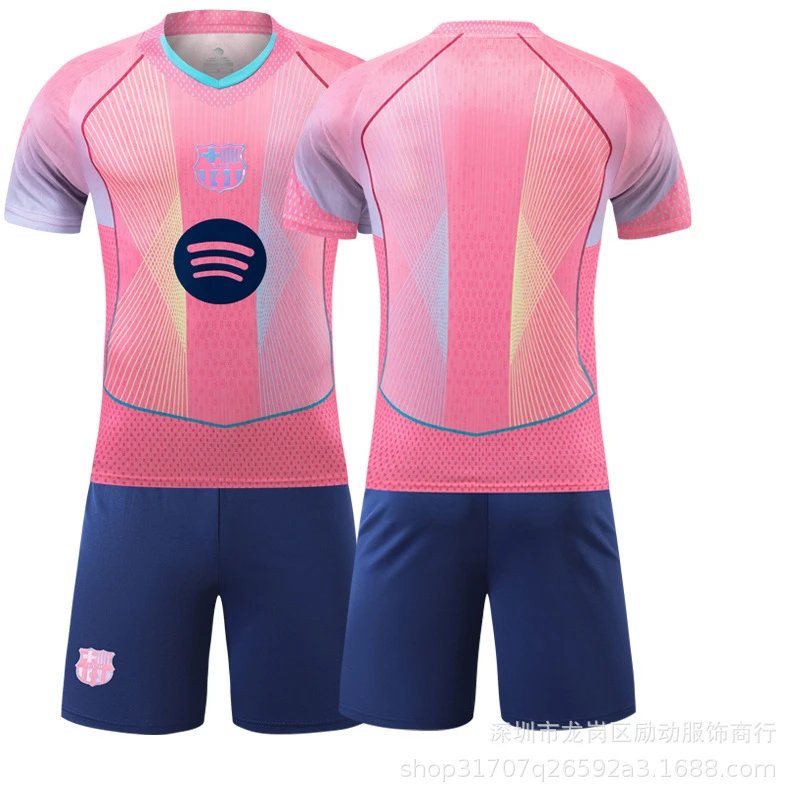 FC Barcelona pink football jersey in retro sports style - Image 26