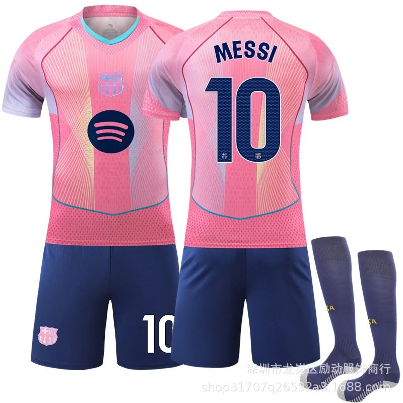 FC Barcelona pink football jersey in retro sports style - Image 6
