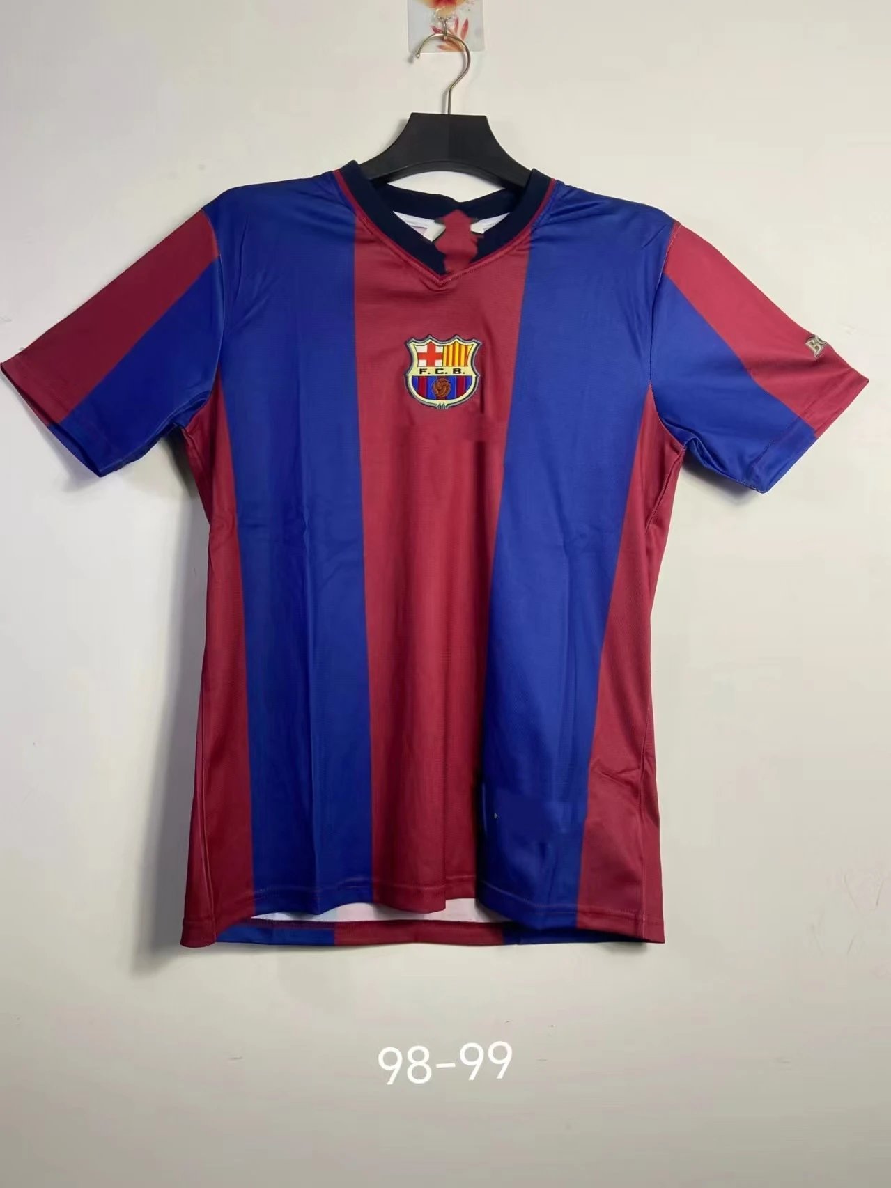 FC Barcelona white football jersey in retro sports style - Image 14