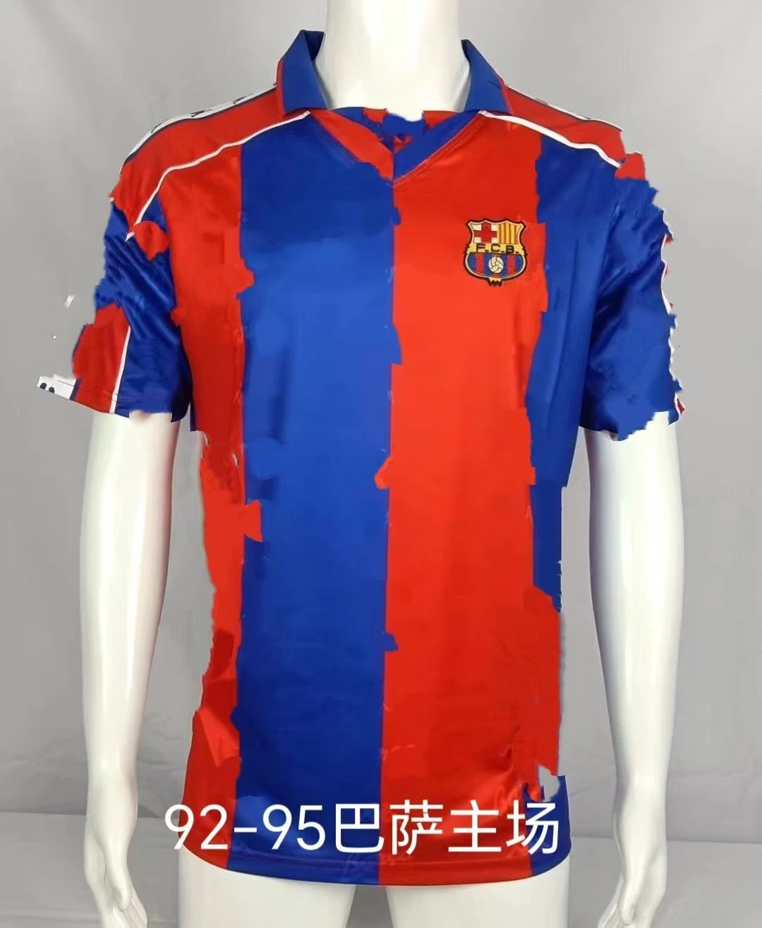 FC Barcelona white football jersey in retro sports style - Image 30