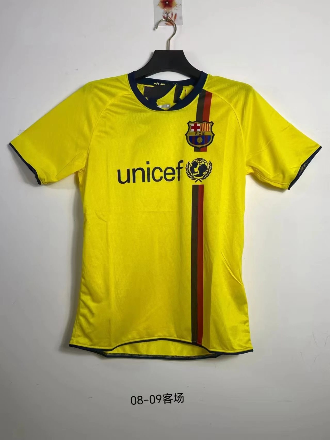 FC Barcelona white football jersey in retro sports style - Image 9
