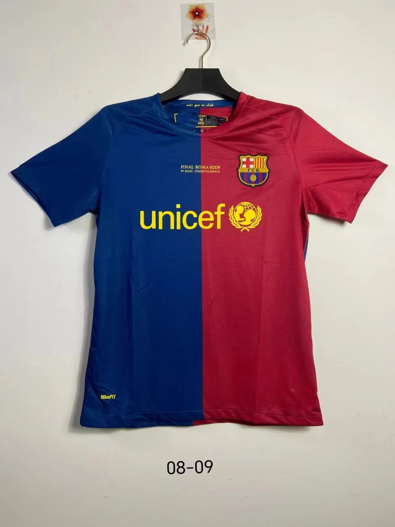 FC Barcelona white football jersey in retro sports style - Image 10