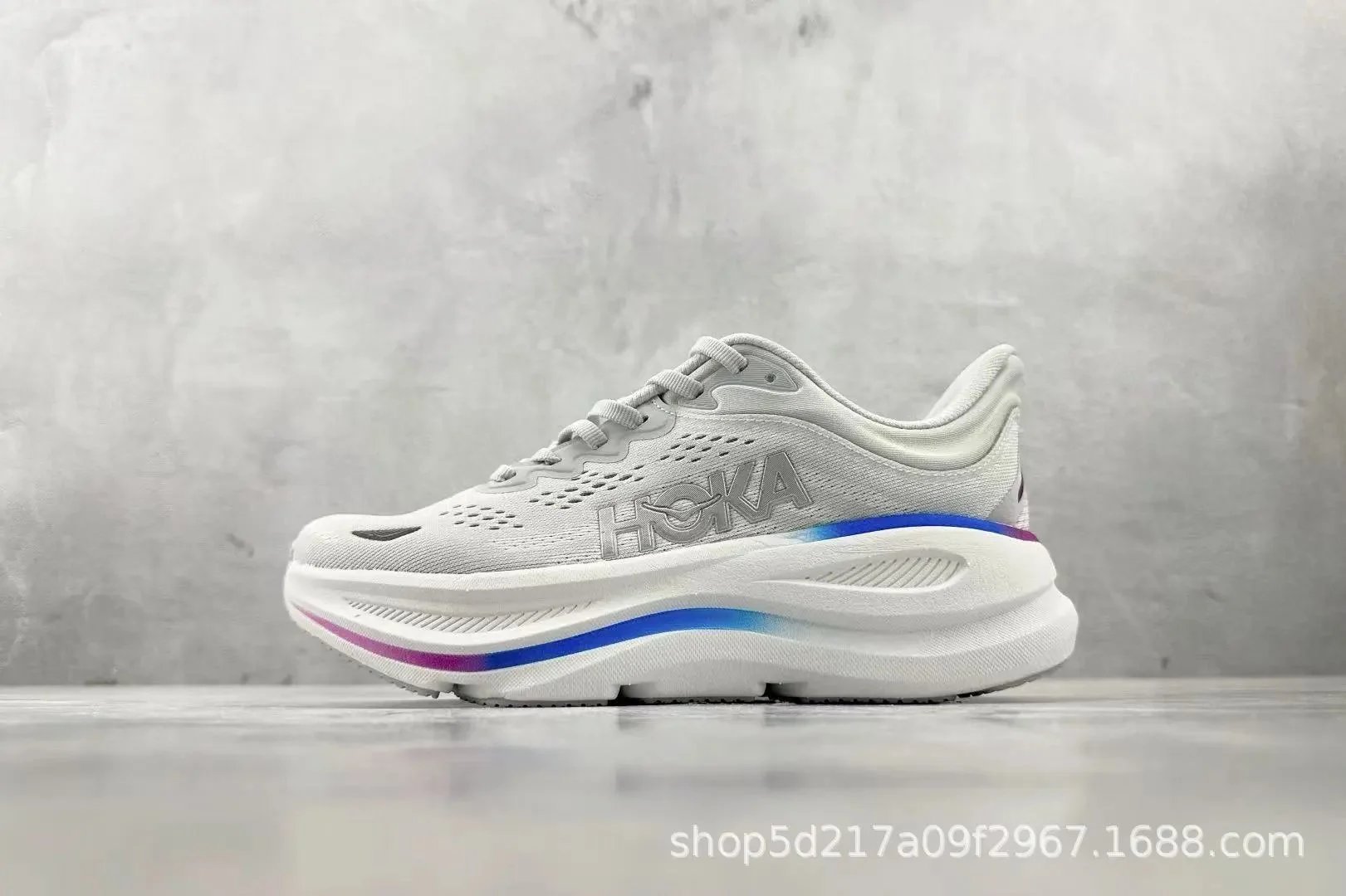 Hoka Bondi gray sneakers in classic athletic style - Image 6