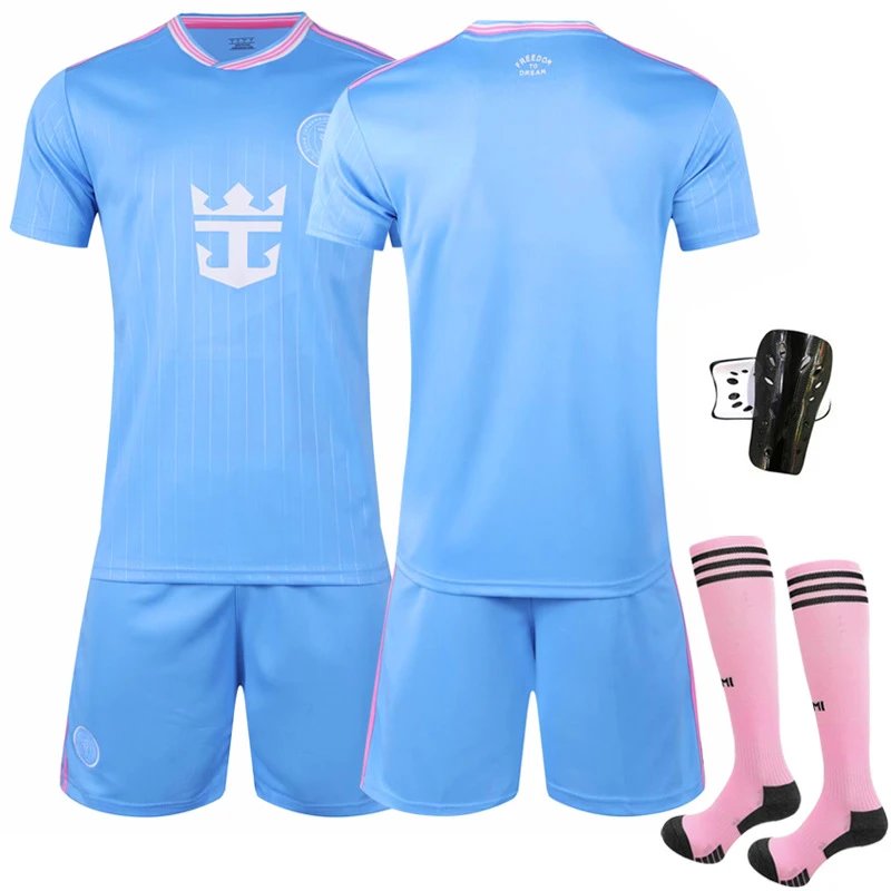 Inter Miami blue football jersey in retro sports style - Image 11