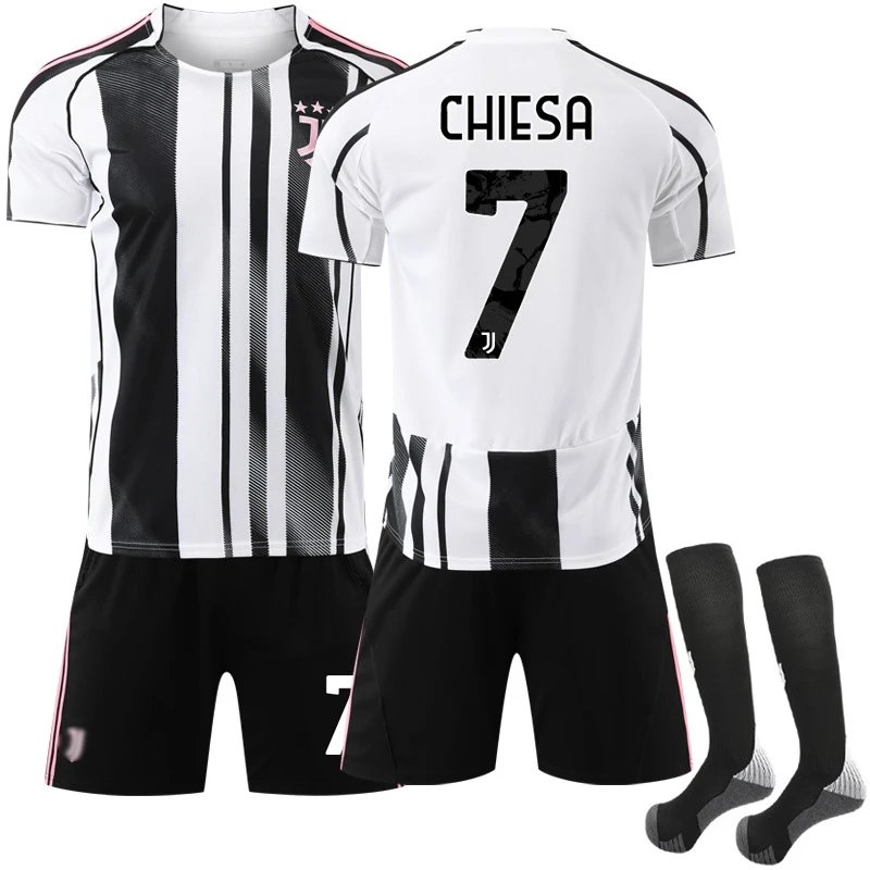 Juventus black football jersey in retro sports style - Image 2