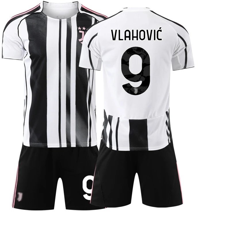 Juventus black football jersey in retro sports style - Image 13