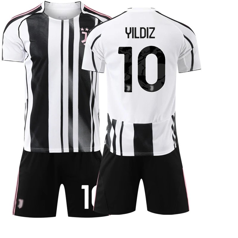 Juventus black football jersey in retro sports style - Image 14