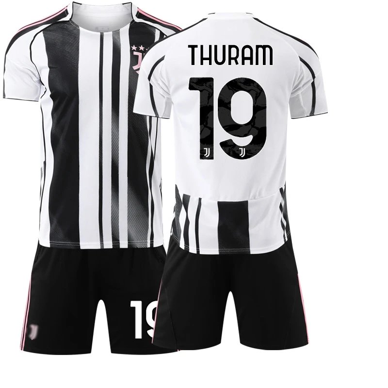 Juventus black football jersey in retro sports style - Image 15