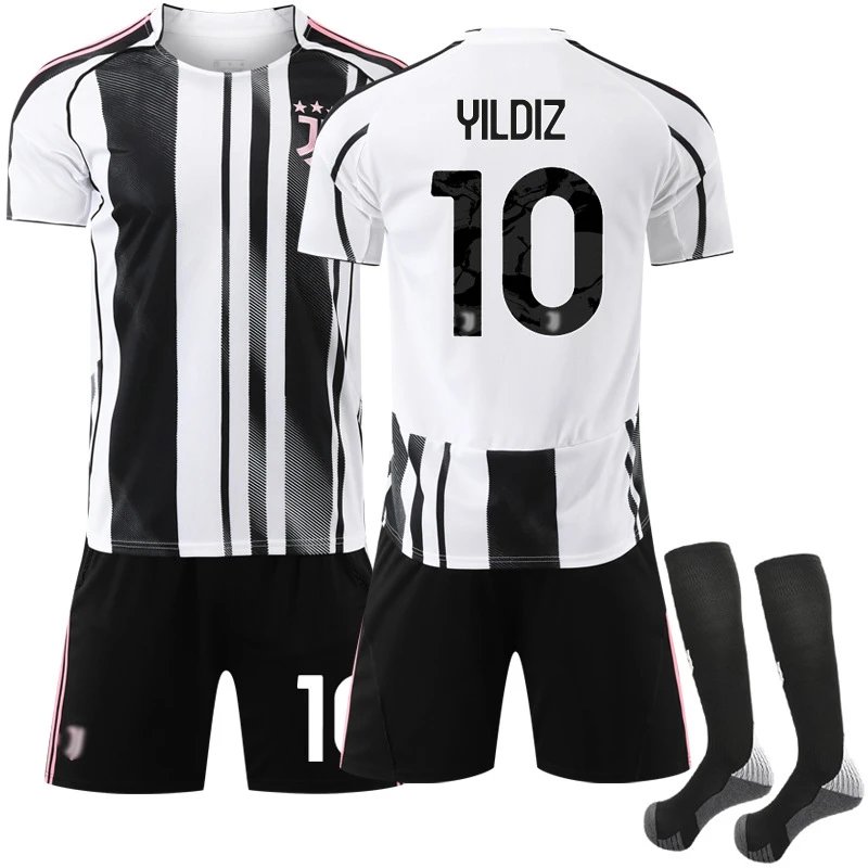 Juventus black football jersey in retro sports style - Image 4