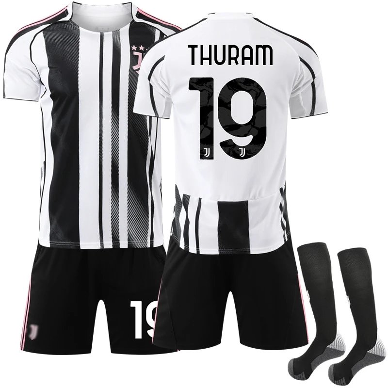 Juventus black football jersey in retro sports style - Image 5