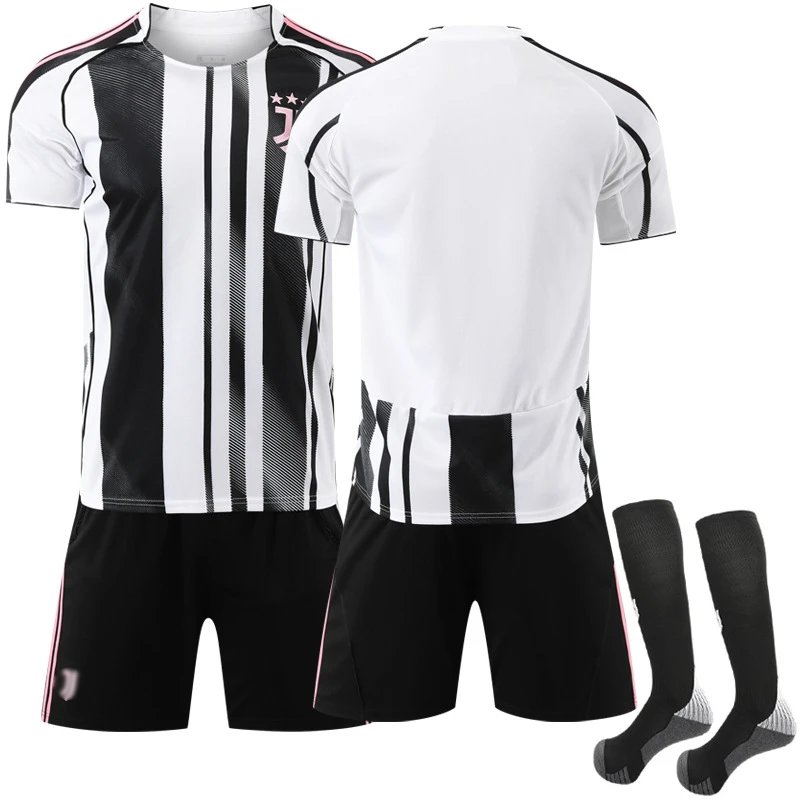 Juventus black football jersey in retro sports style - Image 6