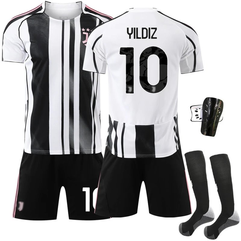 Juventus black football jersey in retro sports style - Image 9