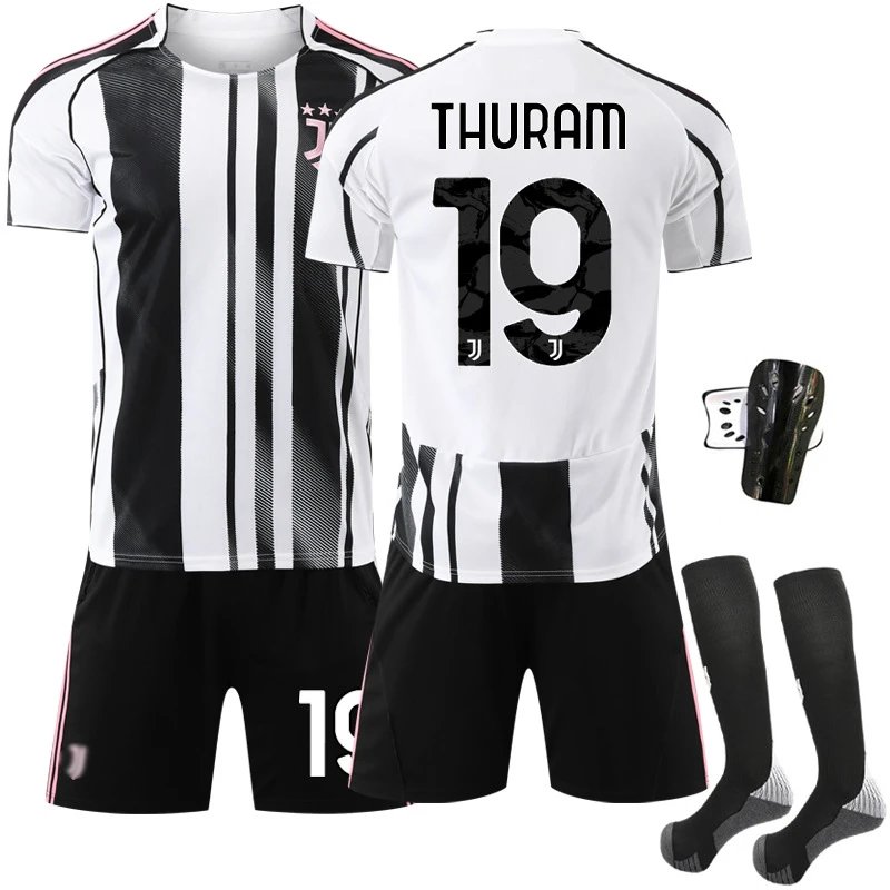 Juventus black football jersey in retro sports style - Image 10