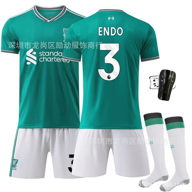 Liverpool green football jersey in retro sports style - Image 12