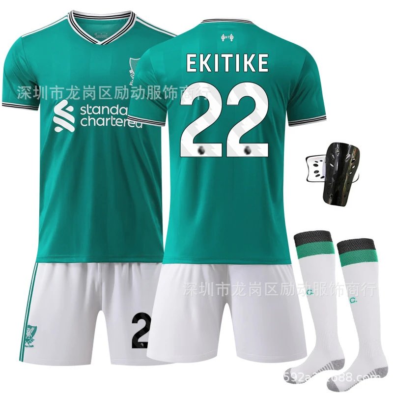 Liverpool green football jersey in retro sports style - Image 18
