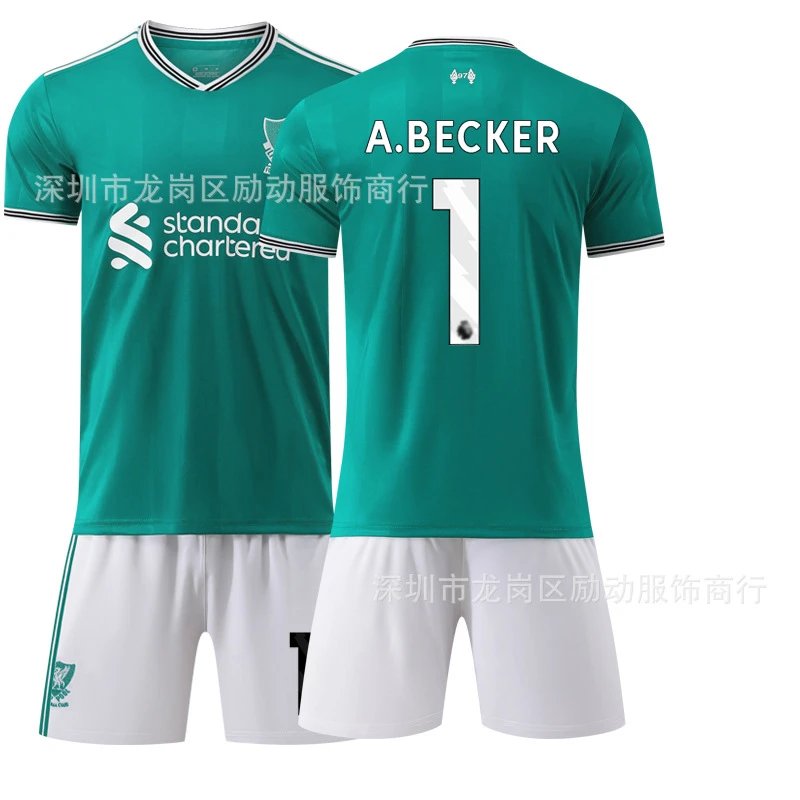 Liverpool green football jersey in retro sports style - Image 20
