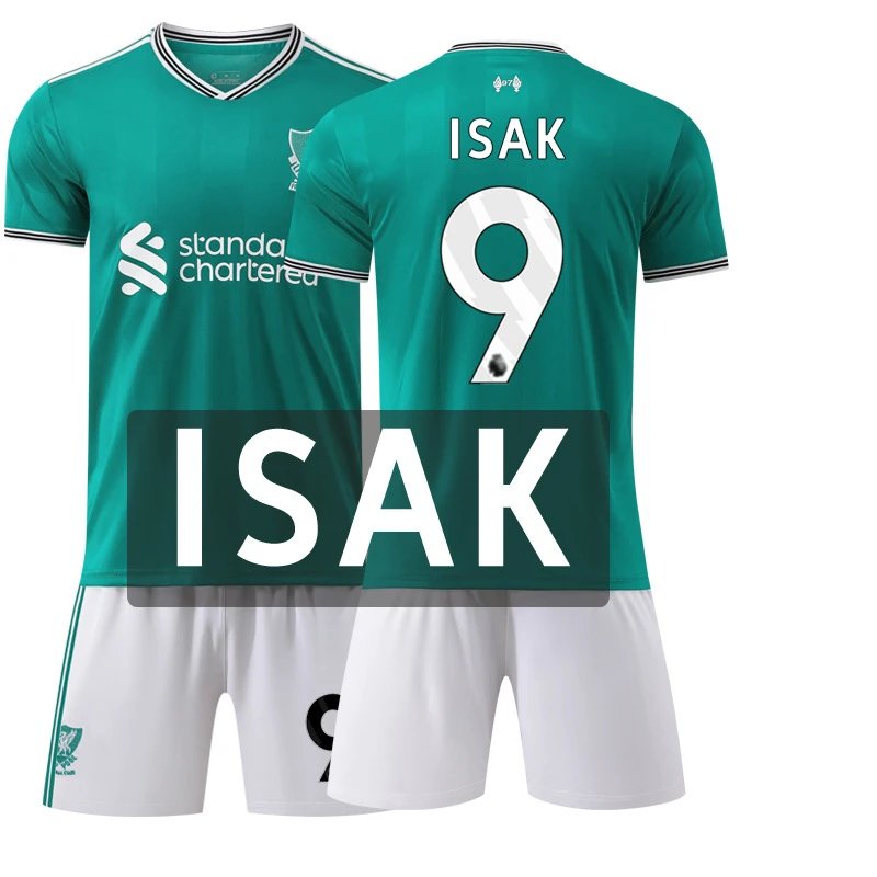 Liverpool green football jersey in retro sports style - Image 24