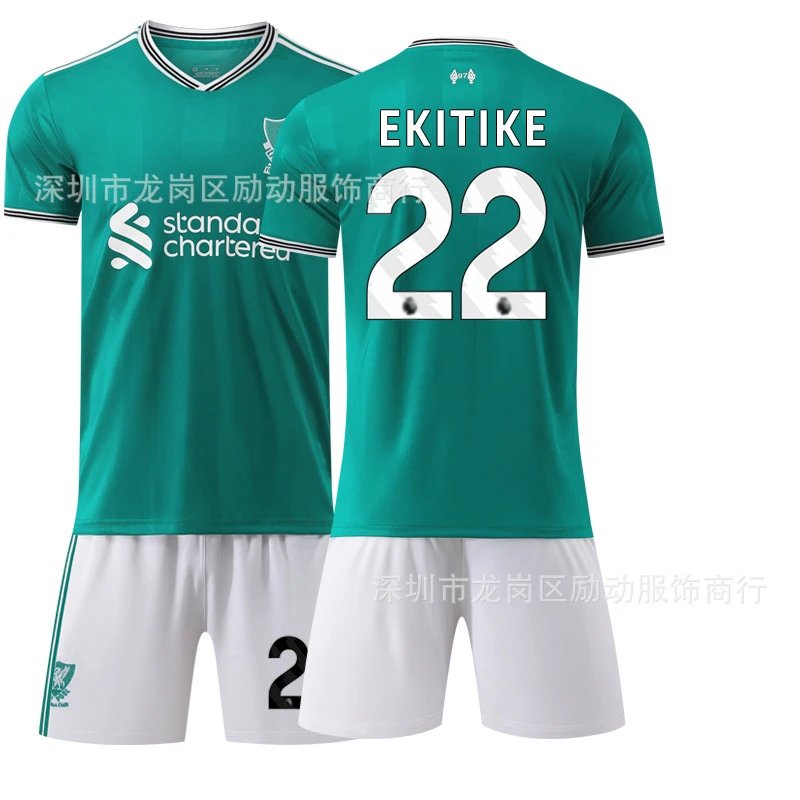 Liverpool green football jersey in retro sports style - Image 27