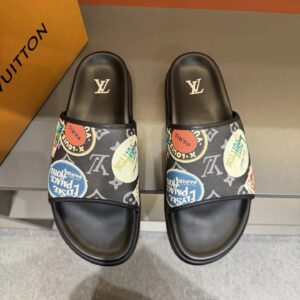 Louis Vuitton slides brown