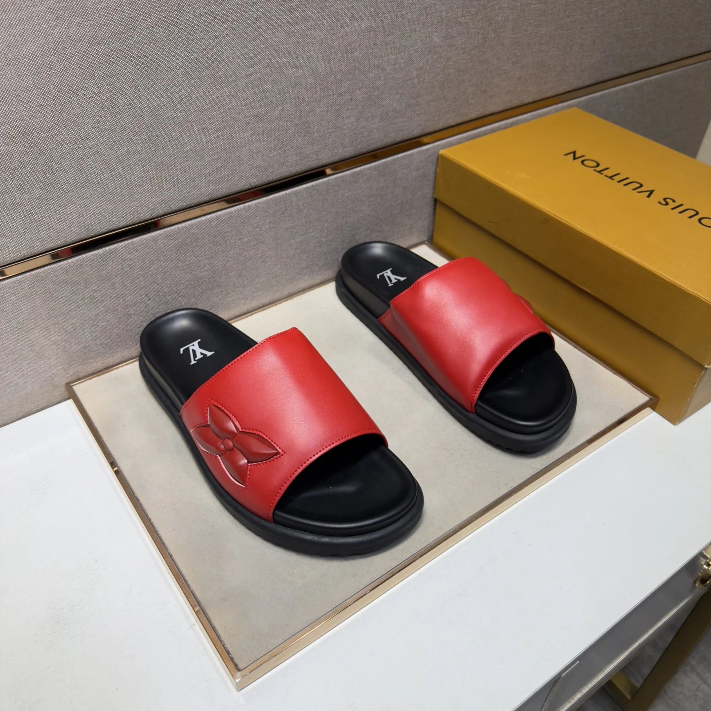 Louis Vuitton slides red