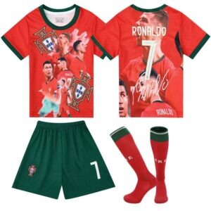 Portugal football jersey red and green