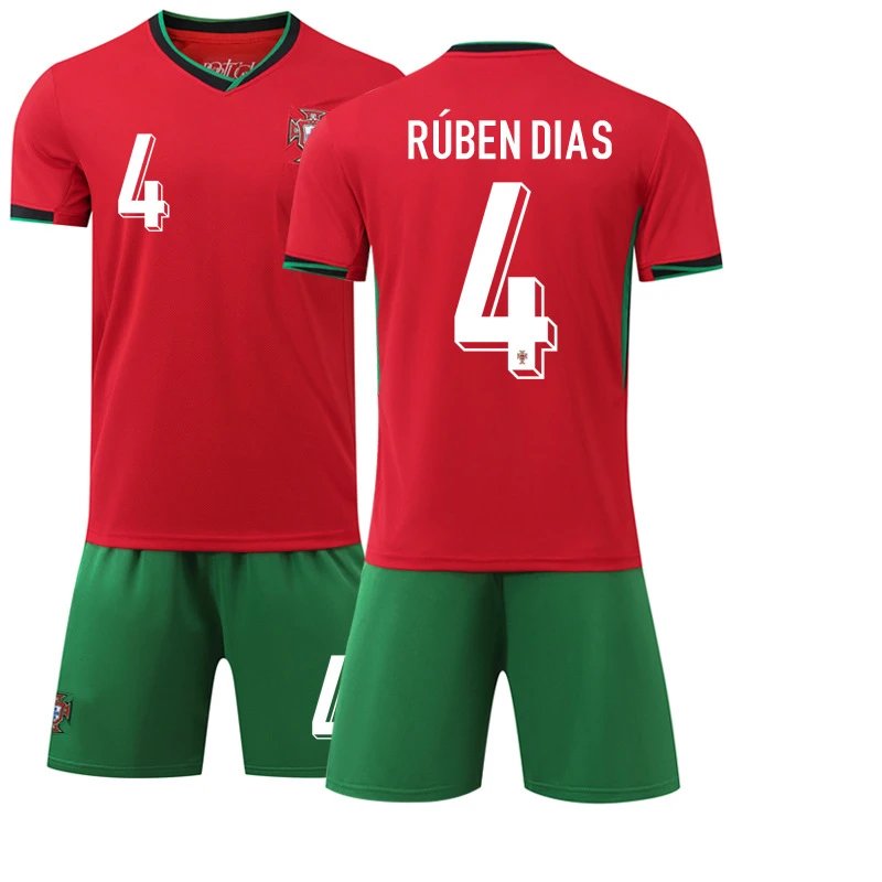 Portugal red football jersey in retro sports style - Image 14