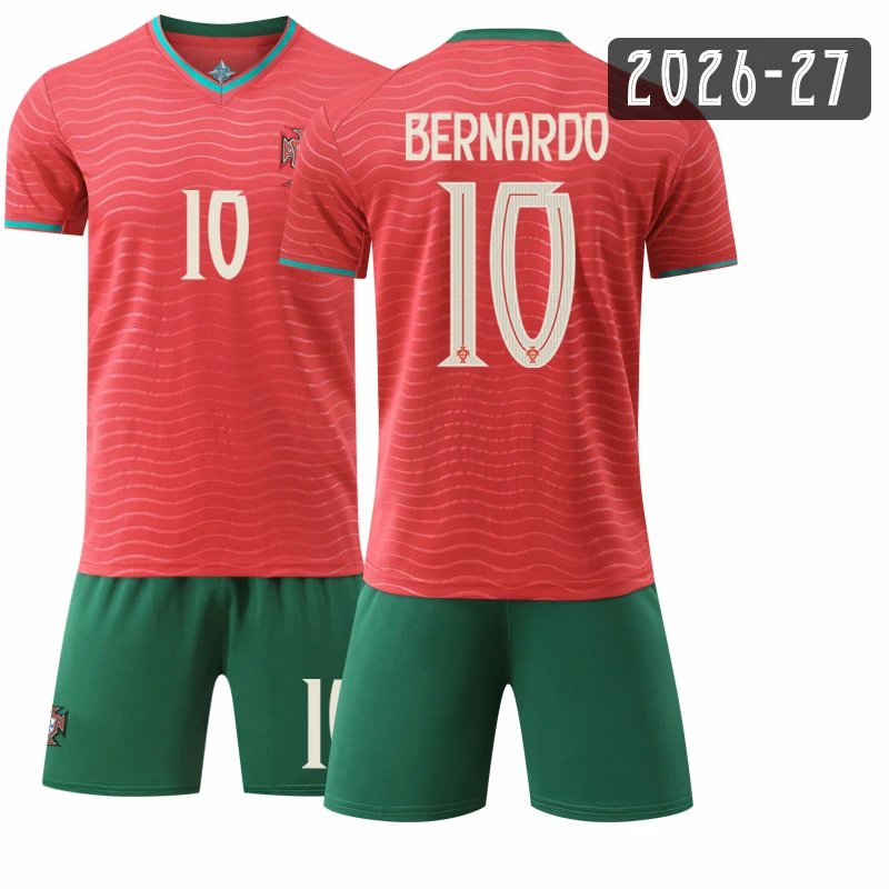 Portugal red football jersey in retro sports style - Image 16