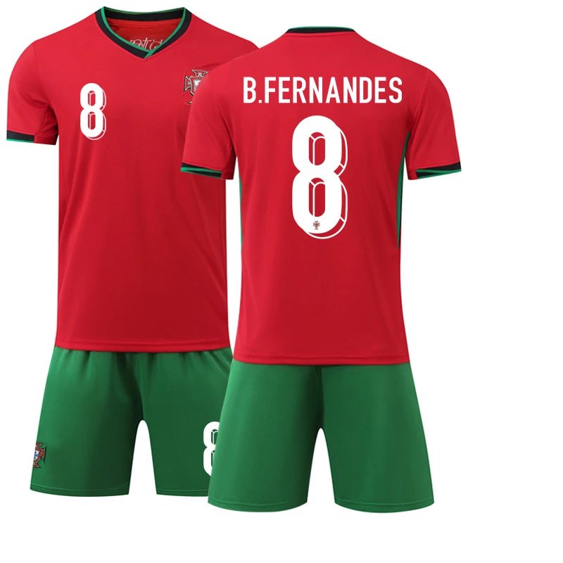 Portugal red football jersey in retro sports style - Image 16