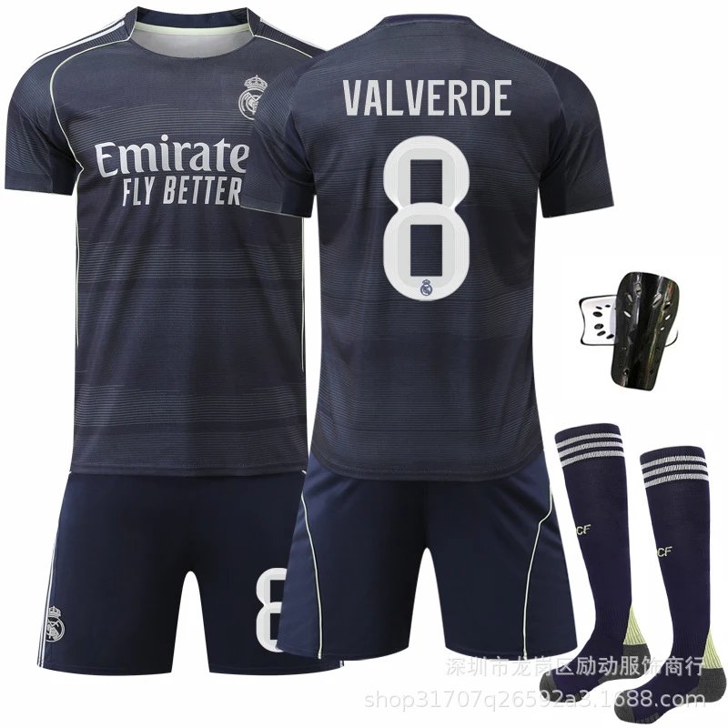 Real Madrid black football jersey in retro sports style - Image 17