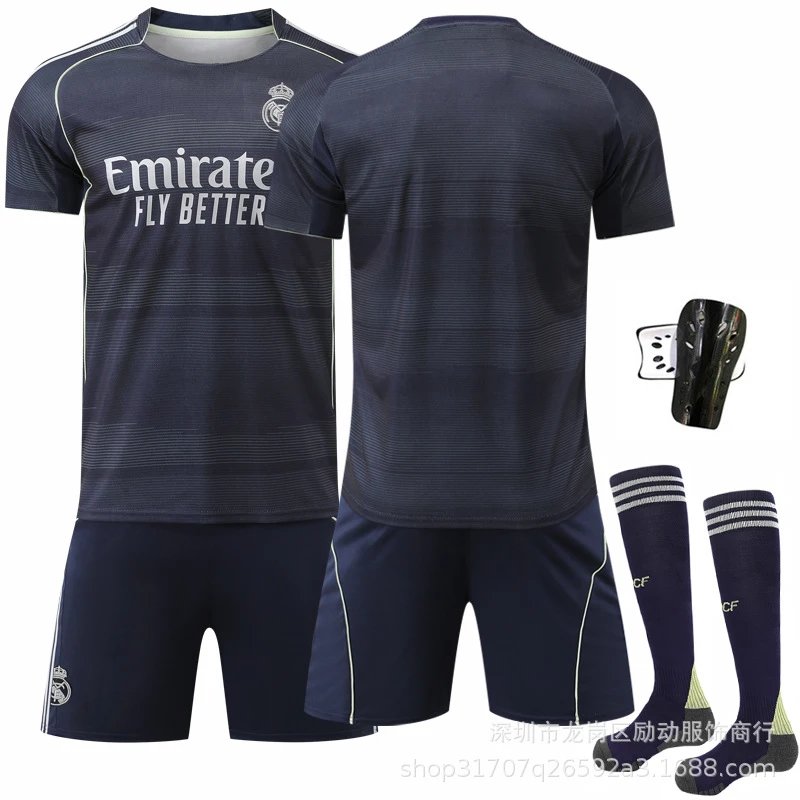 Real Madrid black football jersey in retro sports style - Image 20