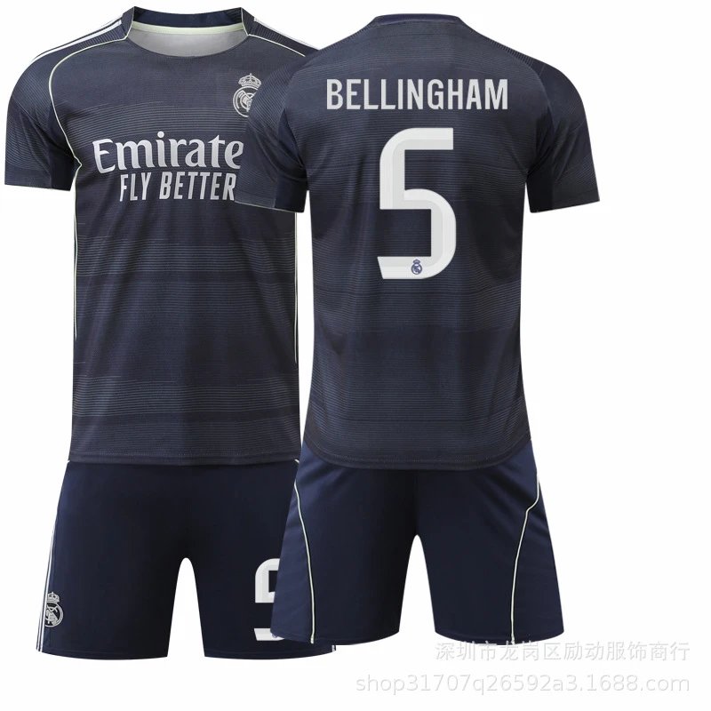 Real Madrid black football jersey in retro sports style - Image 21