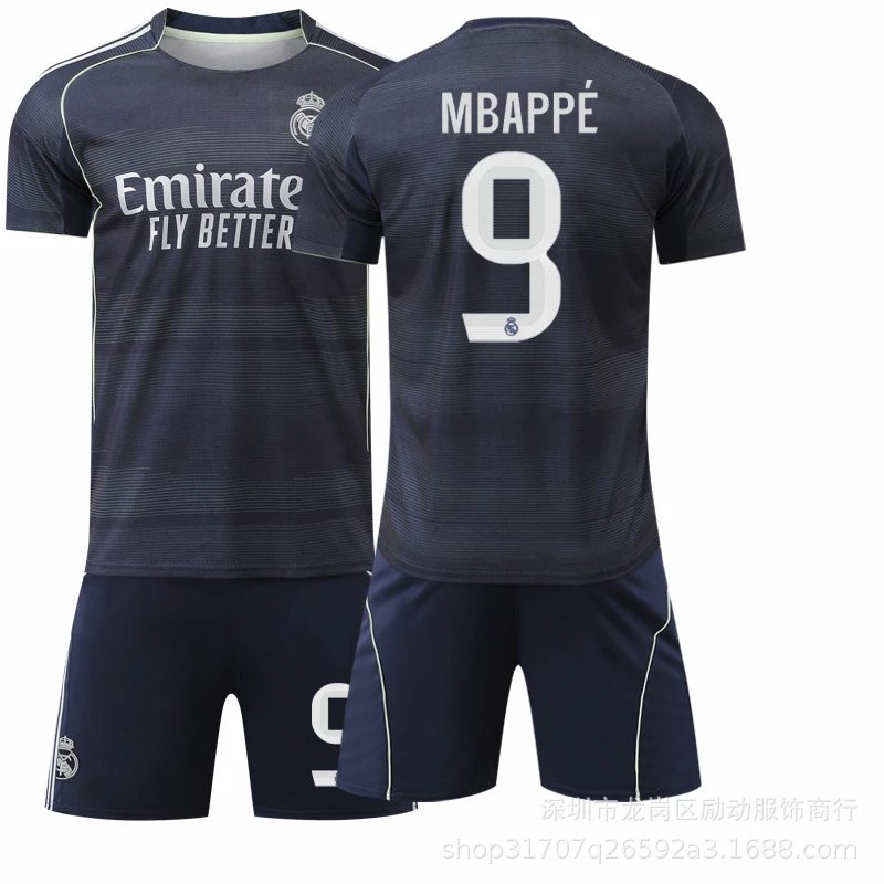 Real Madrid black football jersey in retro sports style - Image 26