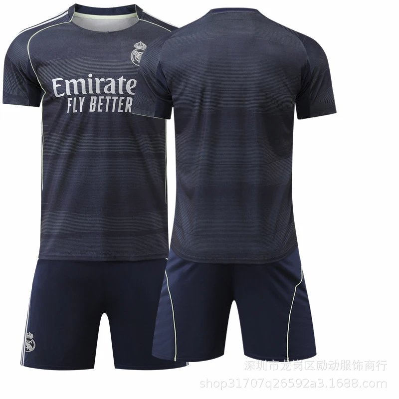 Real Madrid black football jersey in retro sports style - Image 29