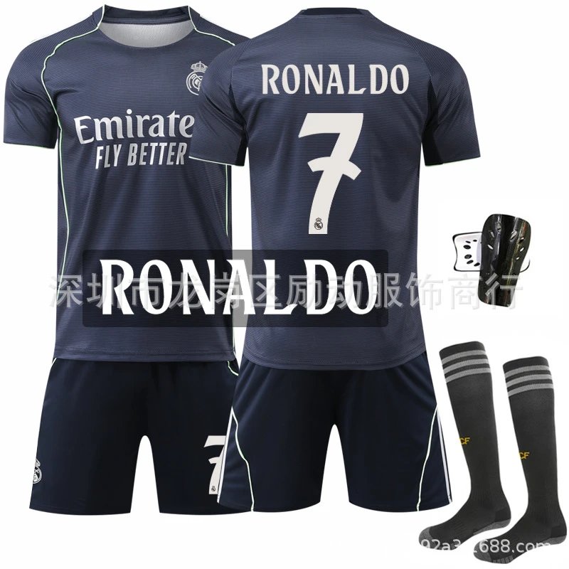 Real Madrid blue football jersey in retro sports style - Image 16
