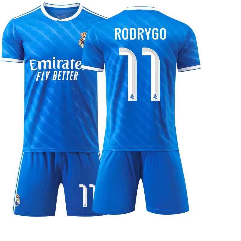 Real Madrid blue football jersey in retro sports style - Image 27