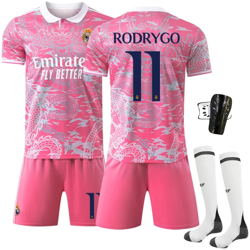 Real Madrid pink football jersey in retro sports style - Image 16