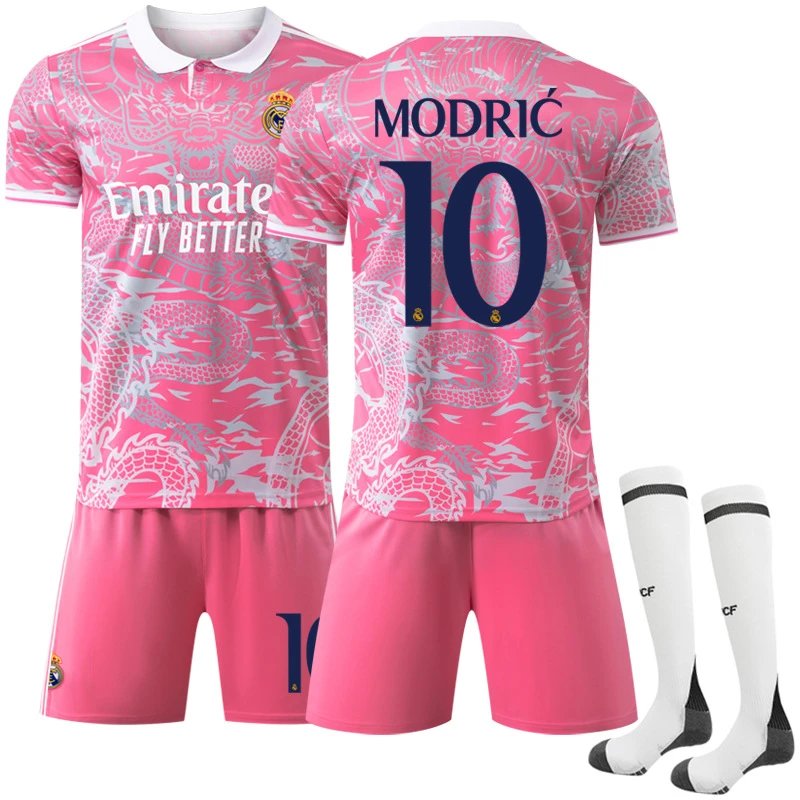 Real Madrid pink football jersey in retro sports style - Image 6