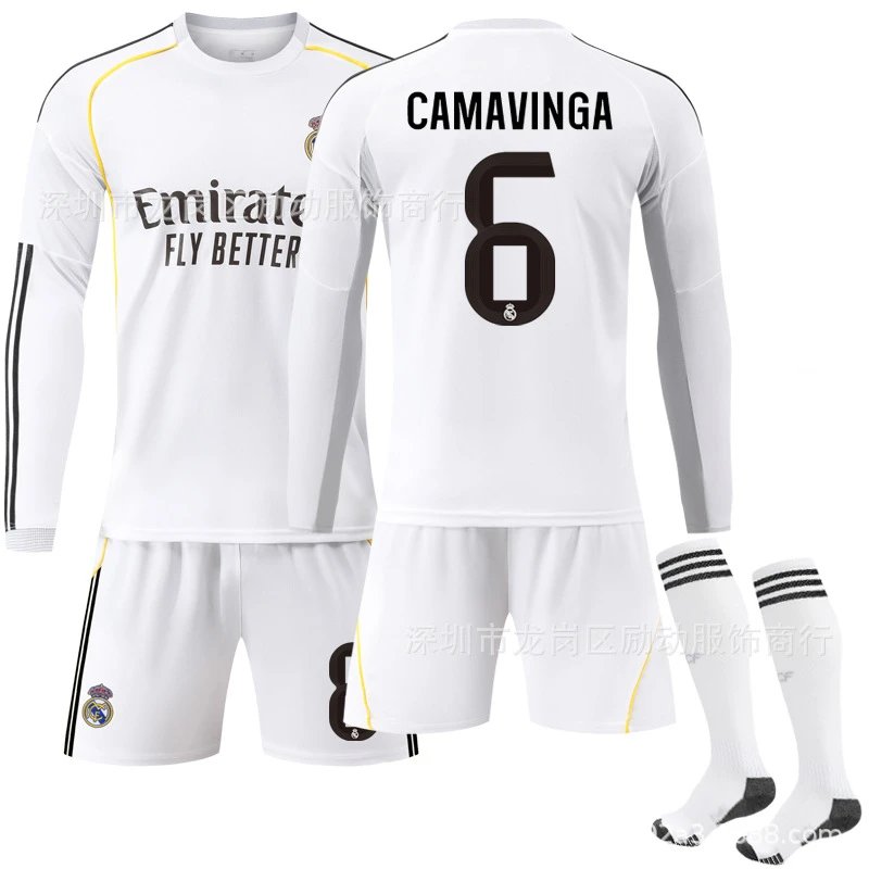 Real Madrid white football jersey in retro sports style - Image 3