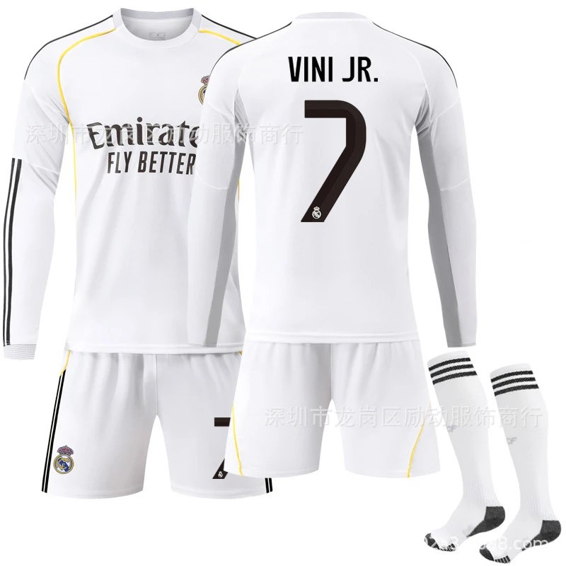 Real Madrid white football jersey in retro sports style - Image 4