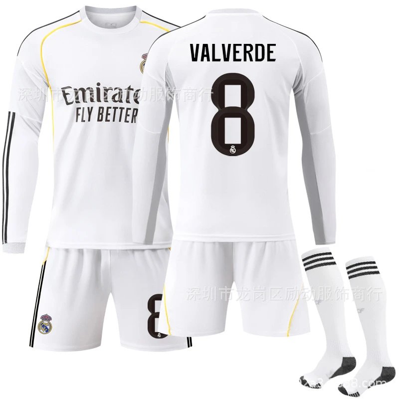 Real Madrid white football jersey in retro sports style - Image 5