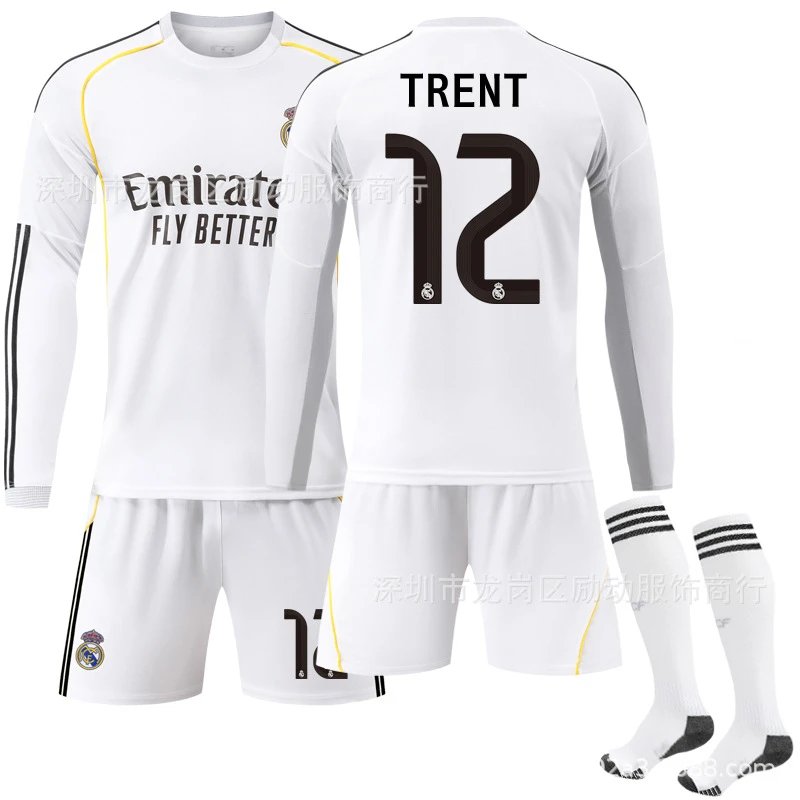 Real Madrid white football jersey in retro sports style - Image 8